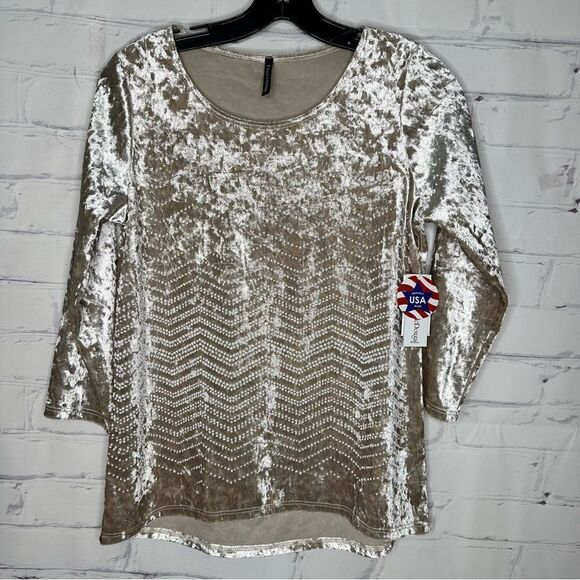 Bleeker & McDougal petite small beige top - brand new with tags! - Picture 1 of 7